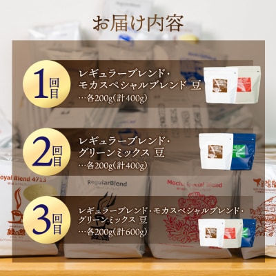 【定期便 3回】コーヒー豆 飲み比べセット (各200g)【計 1400g】【17-H】