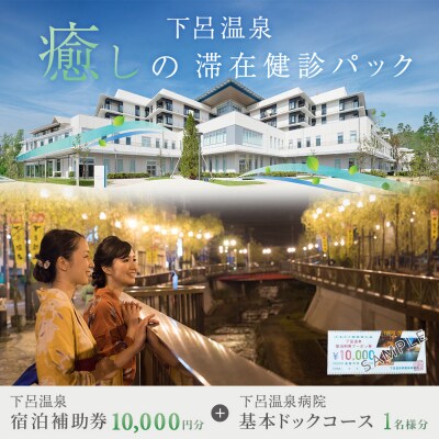下呂温泉癒しの滞在健診パック(基本ドックコース 1名様分と下呂温泉宿泊補助券 1万円分【118-1】
