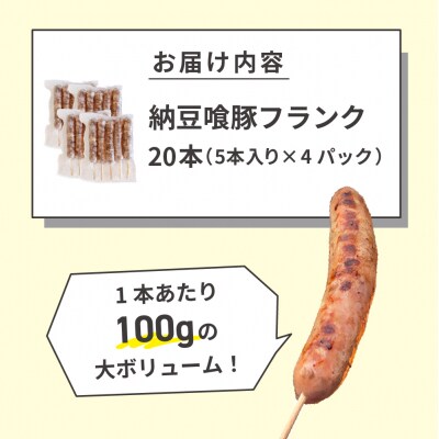 納豆喰豚フランク 5本×4(20本)(1本 100g)冷凍 なっとくとん【121-3】