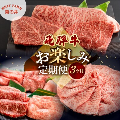 【定期便 3回】飛騨牛お楽しみ 3ヶ月定期便(すき焼き・ステーキ・焼肉)【70-H】