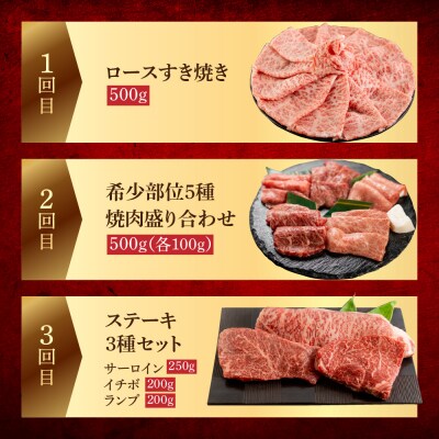 【定期便 3回】飛騨牛お楽しみ 3ヶ月定期便(すき焼き・ステーキ・焼肉)【70-H】