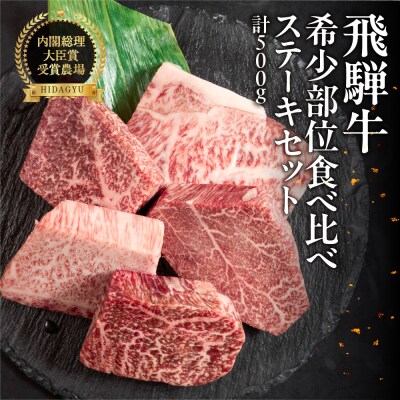 飛騨牛 希少部位食 5種 食べ比べステーキセット(各100g)計500g【22-51】