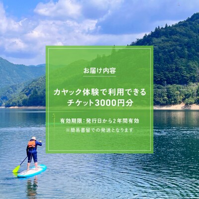 【金山湖カヤック・SUP体験】体験で利用できるチケット(3,000円分)サップ【a036-1】