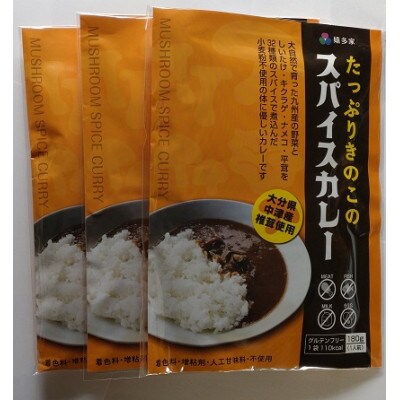 たっぷりきのこの本格スパイスカレー(グルテンフリー) 3個セット