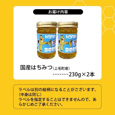 国産はちみつ(上毛町産)230g×2本