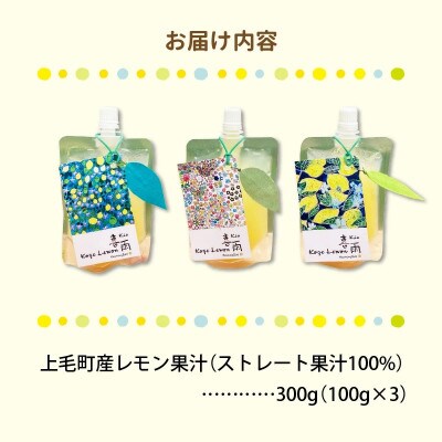 上毛町産レモン果汁(ストレート果汁100%)　300g