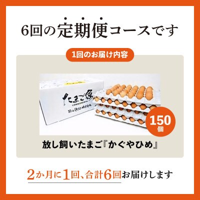 【2ヵ月毎定期便】放し飼いたまご『かぐやひめ』150個 全6回