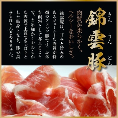 【ブランド豚肉】お米育ちの錦雲豚ギフト(焼肉用1kg)とハム類のセット