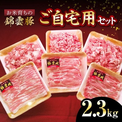 【ブランド豚肉】お米育ちの錦雲豚　ご自宅用2.3kgセット