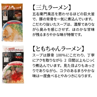 博多名店ラーメン(八ちゃん・達磨・三九・ともちゃん)食べ比べ　20食セット
