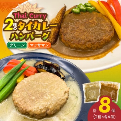 2種のタイカレーハンバーグ8個(グリーン 4個&マッサマン 4個)