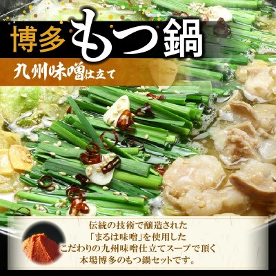 【博多鍋セット3】博多の「人気2大鍋」のセット「九州味噌もつ鍋」と「博多水炊き(切り身)」4～6人前