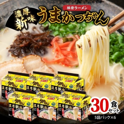 豚骨ラーメン　うまかっちゃん　濃厚新味　30食セット(5袋パック×6セット)(上毛町)
