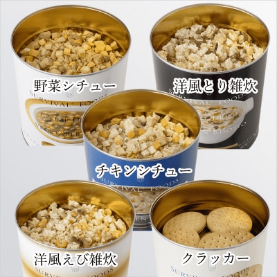 25年保存の美味しい備蓄食(非常食)　サバイバルフーズ　大缶バラエティセット(60食相当)