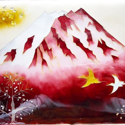 七宝額絵《飛翔文様富士》