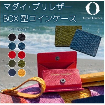【Sea Green】Ocean Leather BOXコインケース【ブリ】【BX069-04】