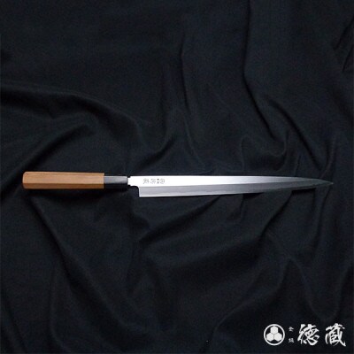 土佐打ち刃物 フグ引き包丁 300mm | 片刃 上白鋼 イチイ八角柄 徳蔵オリジナル【AC089】