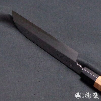 土佐打ち刃物 鎌形薄刃包丁 195mm | 片刃 上白鋼 イチイ八角柄 徳蔵オリジナル【AC092】