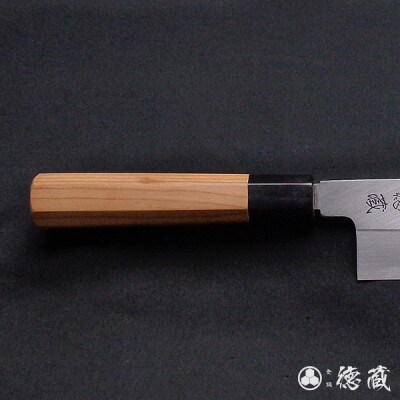 土佐打ち刃物 鎌形薄刃包丁 225mm | 片刃 上白鋼 イチイ八角柄 徳蔵オリジナル【AC093】