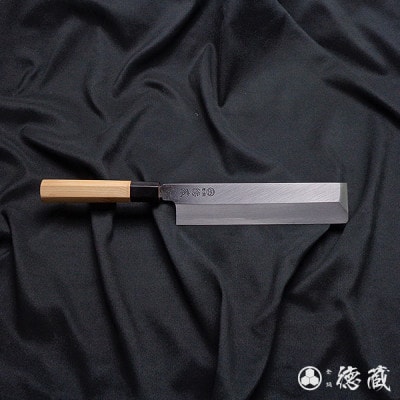土佐打ち刃物 薄刃包丁 210mm | 片刃 上白鋼 イチイ八角柄 徳蔵オリジナル【AC095】