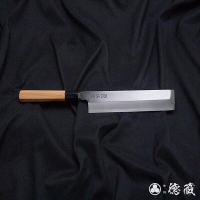 土佐打ち刃物 薄刃包丁 225mm | 片刃 上白鋼 イチイ八角柄 徳蔵オリジナル【AC096】