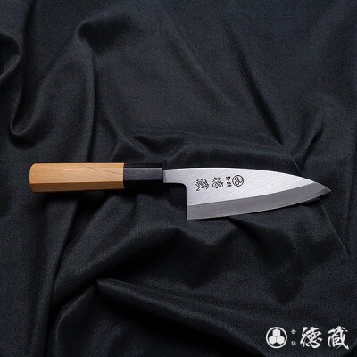土佐打ち刃物 出刃包丁 120mm | 片刃 上白鋼 イチイ八角柄 徳蔵オリジナル【AC098】