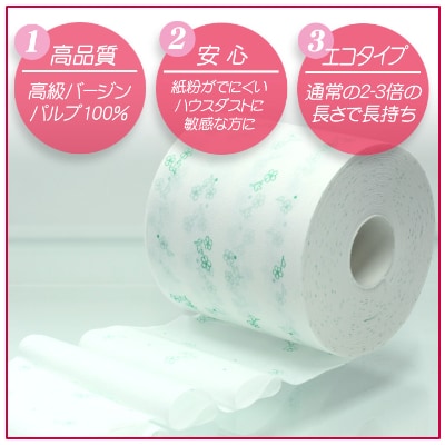 【2ケースセット】3倍長持ち トイレットペーパー サンハニー(花柄グリーン)【AA005】