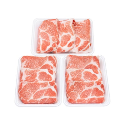 国産　豚肩ロースしゃぶ(約1.2kg)【小分け　約400g×3】【AP086】