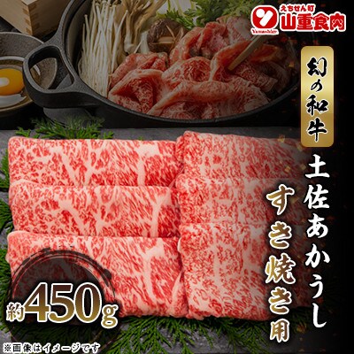 赤身がこじゃんと旨い!! 土佐あかうし すき焼き用 約450g【AP178】