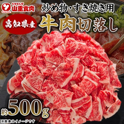 高知県産　牛肉切落し　炒め物・すき焼き用　約500g【AP094】