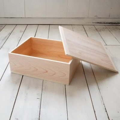 【高知県産ひのき】道具箱A4 ふた付 深型【AT004】