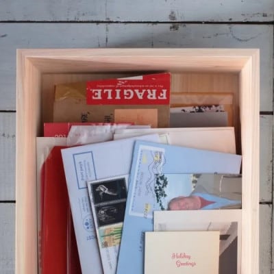 【高知県産ひのき】道具箱A4 ふた付 深型【AT004】