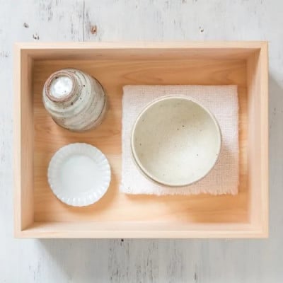 【高知県産ひのき】道具箱A4 ふた付 深型【AT004】