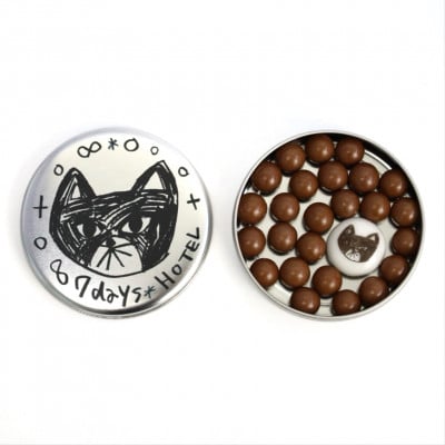 7days hotel × 松林誠　黒猫チョコ缶【セブンデイズホテル】 [BR013]