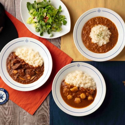 みなと塩竈海保カレー3種入セットと塩竈の藻塩80g