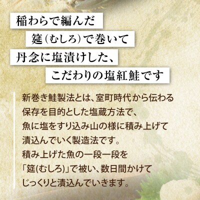 沖獲り紅鮭　筵巻き山漬け　厚切り　1切(約110g)×20入