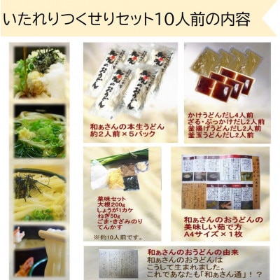和ぁさんのおうどん　いたれりつくせりセット10人前(薬味付き)