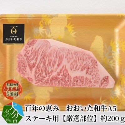 百年の恵み　おおいた和牛A5　ステーキ用【厳選部位】約200g_A01103