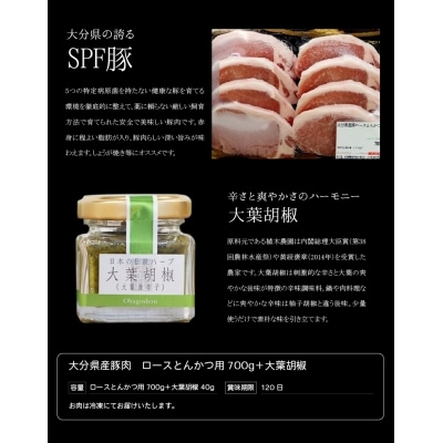 大分県産豚肉　ロースとんかつ用700g+大葉胡椒_A02002