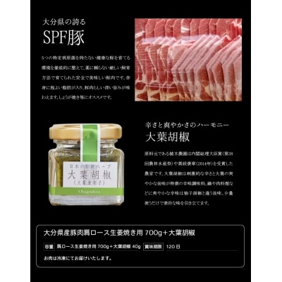 大分県産豚肉肩ロース生姜焼き用700g+大葉胡椒_A02004