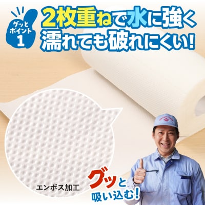 キッチンペーパー グッと吸い込むキッチンタオル70カット(4ロール×12パック)_R14019