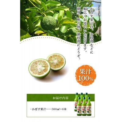 かぼす果汁100%　360mL×6本_F10010