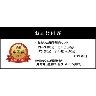 3Dフリーザーで急速冷凍。美味しさそのまま!おおいた和牛焼肉セット 約340g(秘伝のタレ3種類付き