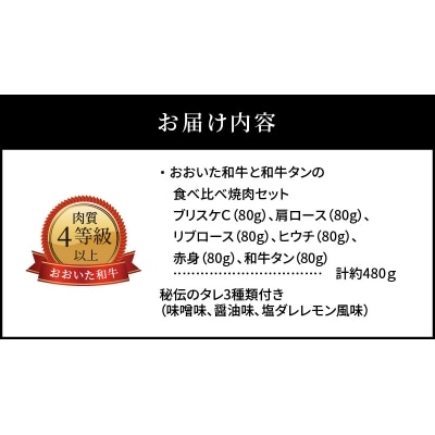 3Dフリーザーで急速冷凍。美味しさそのまま!おおいた和牛と和牛タンの食べ比べ焼肉セット_A01098