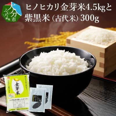 ヒノヒカリ金芽米4.5kgと紫黒米(古代米)300g_B01013