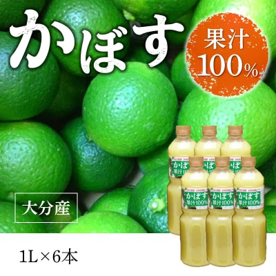 【大分県】【果汁100%】【無添加】カボス果汁　1,000ml×6本_F10042