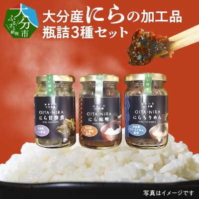 大分産ニラの加工品瓶詰　3種セット_K01028