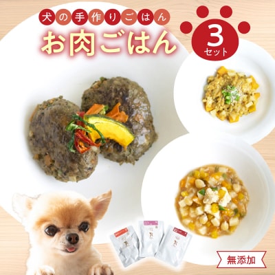 ドッグフード　無添加　お肉ごはん3点セット　【犬の手作りごはん】_R15005