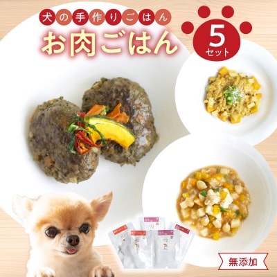 ドッグフード　無添加　お肉ごはん5点セット　【犬の手作りごはん】_R15006
