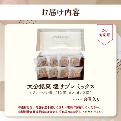 大分銘菓 塩サブレ ミックス 8個入り_J01034